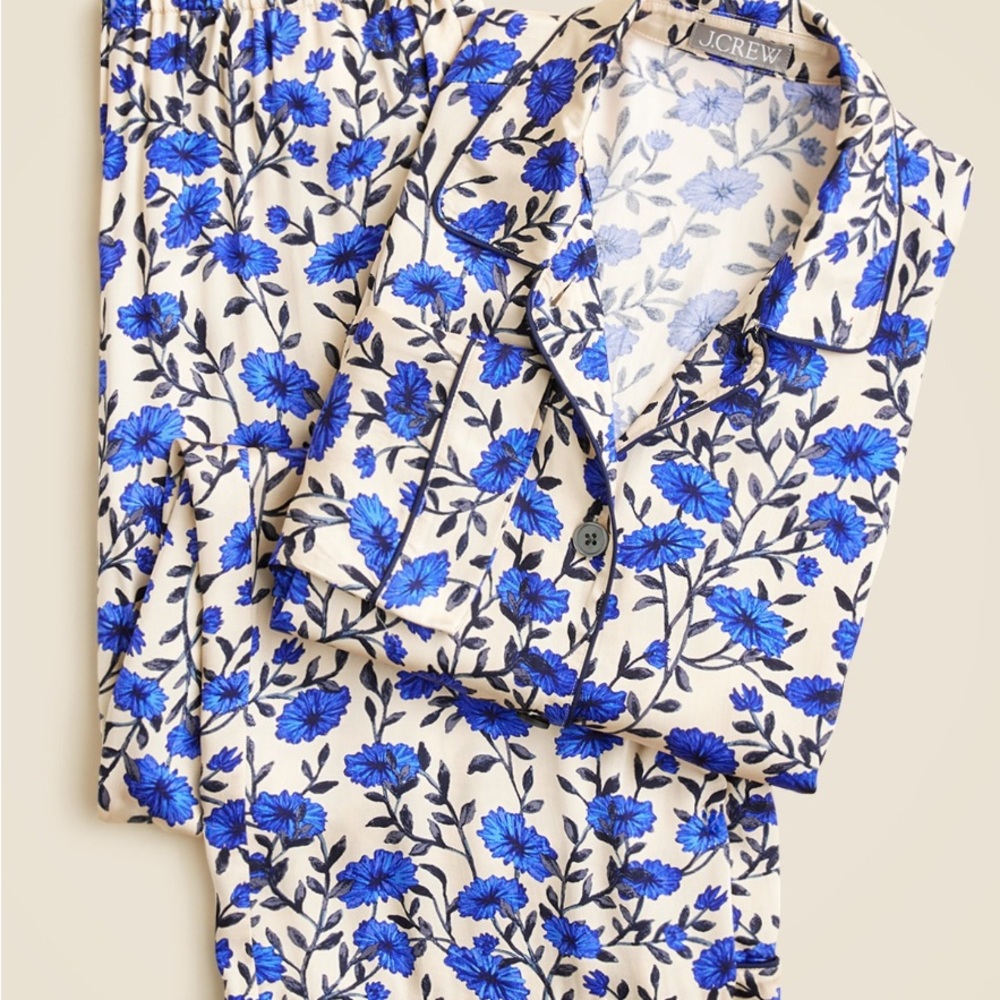 J. Crew NWT XL 16 18 Soft-shine long-sleeve pajama pant set in floral print